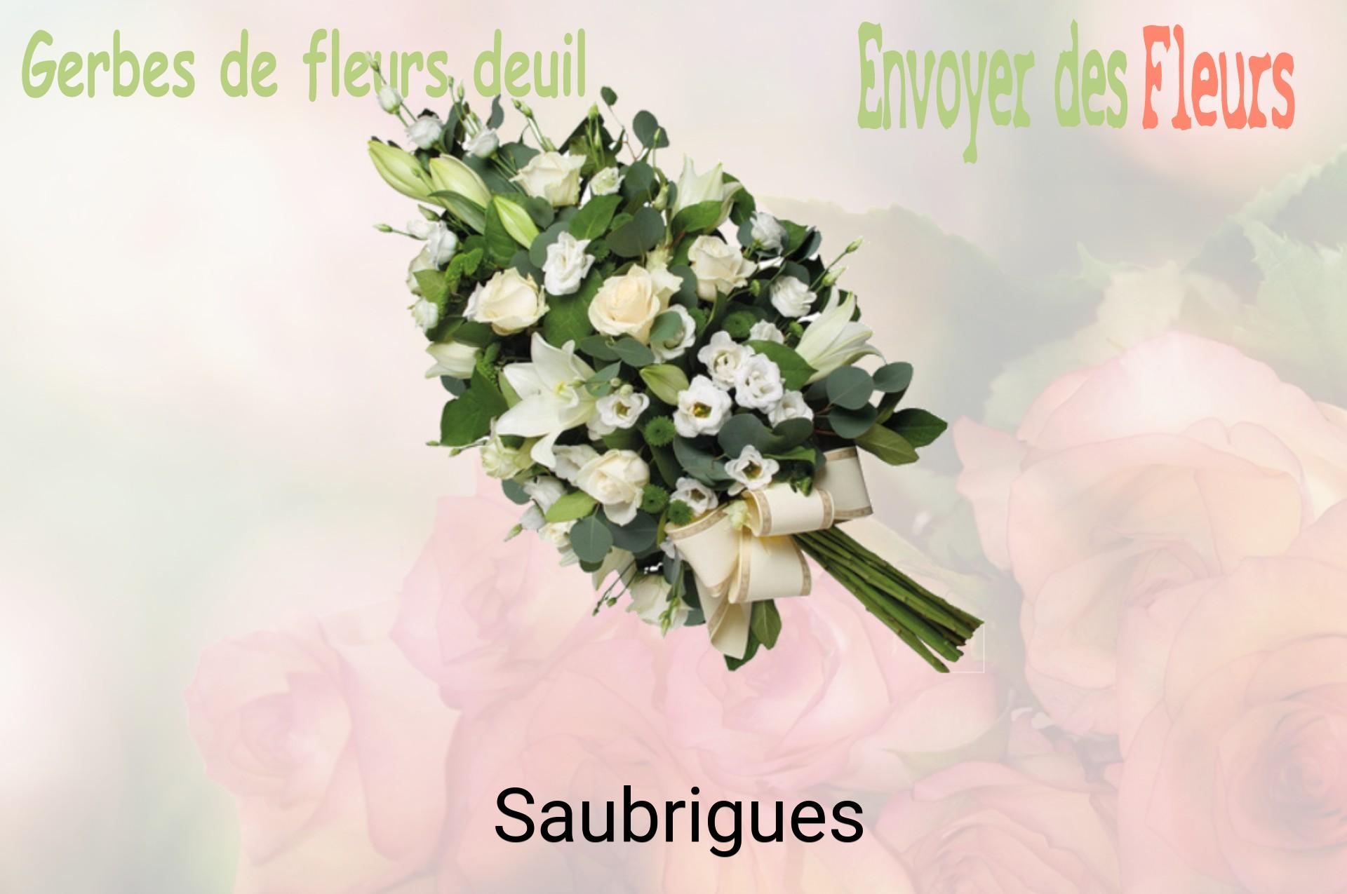 Gerbe de fleurs de deuil livrée à Saubrigues
